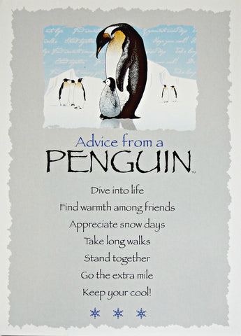 Advice from a Penguin Greeting Card - Blank