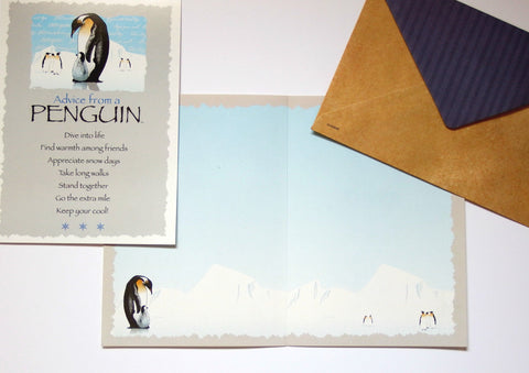 Advice from a Penguin Greeting Card - Blank