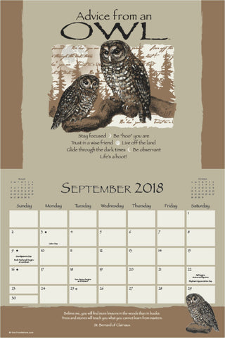 Advice from Nature - 2018 16-Month Wall Calendar