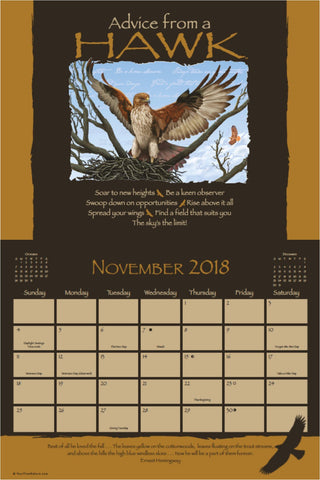 Advice from Nature - 2018 16-Month Wall Calendar