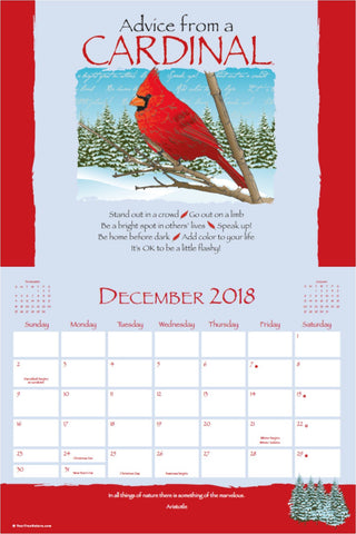 Advice from Nature - 2018 16-Month Wall Calendar