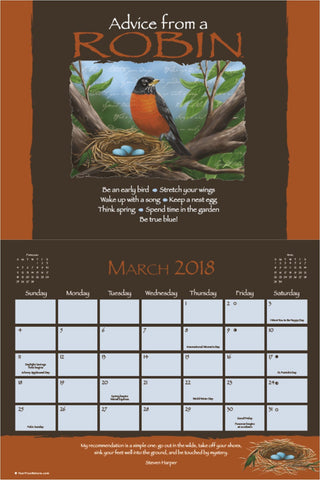 Advice from Nature - 2018 16-Month Wall Calendar