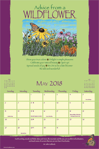 Advice from Nature - 2018 16-Month Wall Calendar