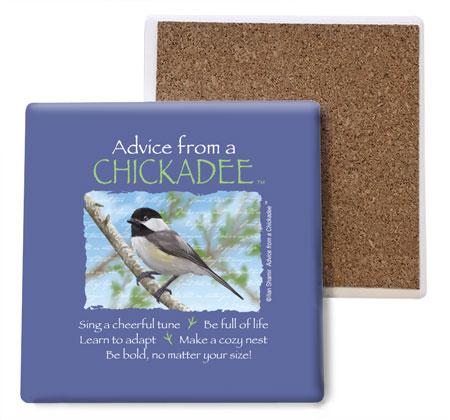 Advice from a Chickadee Coaster Set