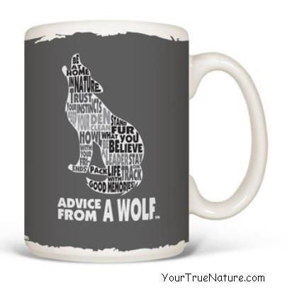 Advice from a Wolf Outline Mug