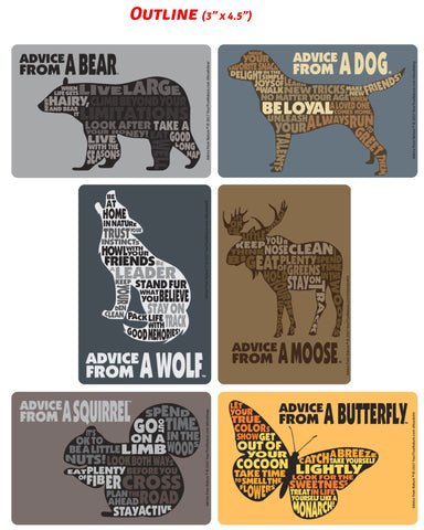 .Best Advice Set  You Choose - 6 Assorted Stickers Set