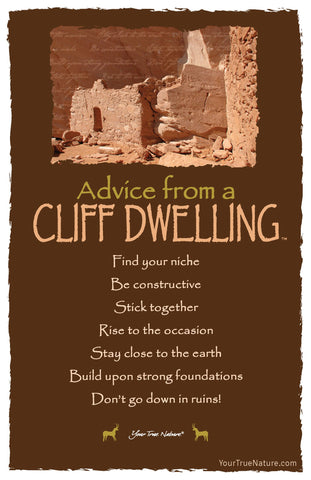 Advice from a Cliff Dwelling Frameable Art Postcard