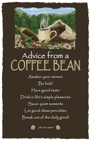 Advice from a Coffee Bean Frameable Art Postcard