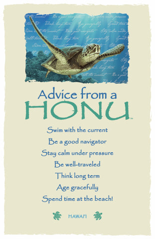 Advice from a Honu- Hawai'i- Frameable Art Postcard
