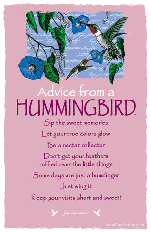 Advice from a Hummingbird Frameable Art Postcard