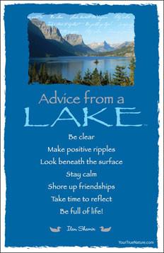 Advice from a Lake - Glacier National Park - Frameable Art Postcard