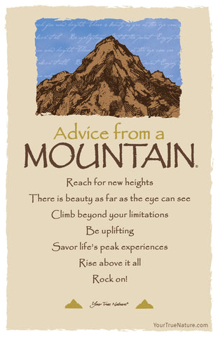 Advice from a Mountain - 7 line poem Frameable Art Postcard