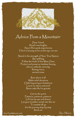 Advice from a Mountain Frameable Art Postcard