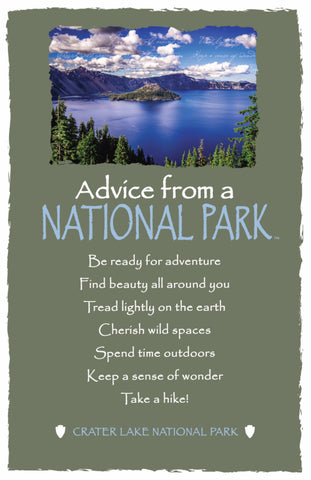 Advice from a National Park- Crater Lake- Frameable Art Postcard
