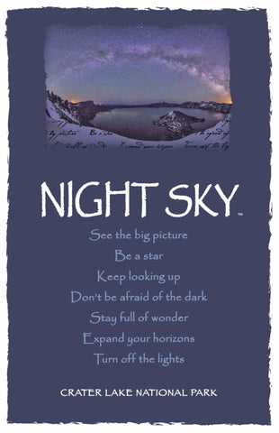Advice from a Night Sky - Crater Lake National Park - Frameable Art Postcard
