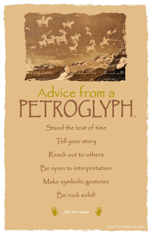 Advice from a Petroglyph Frameable Art Postcard