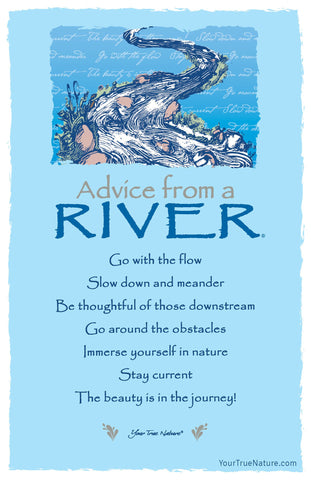 Advice from a River - 7 line poem Frameable Art Postcard