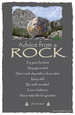 Advice from a Rock Frameable Art Postcard