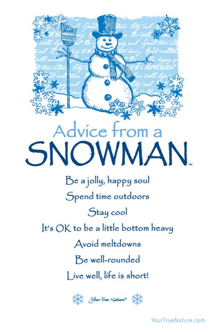 Advice from a Snowman Frameable Art Postcard