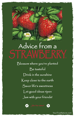 Advice from a Strawberry Frameable Art Postcard