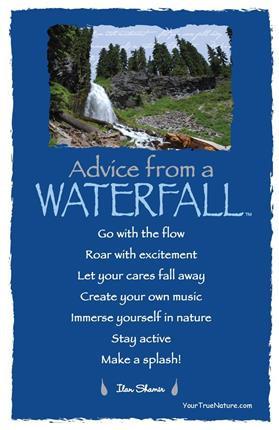 Advice from a Waterfall - Crater Lake National Park - Frameable Art Postcard
