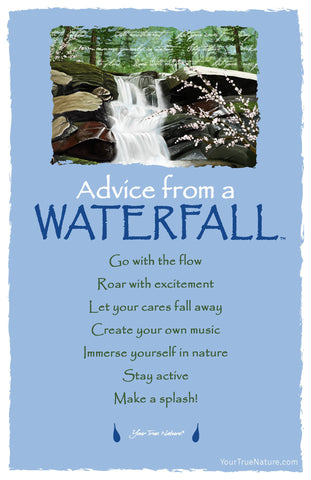 Advice from a Waterfall Frameable Art Postcard
