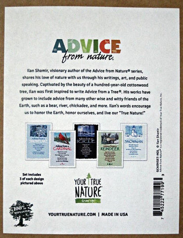 Advice from Nature Holiday Greeting Card Set (Blank 15 pack)