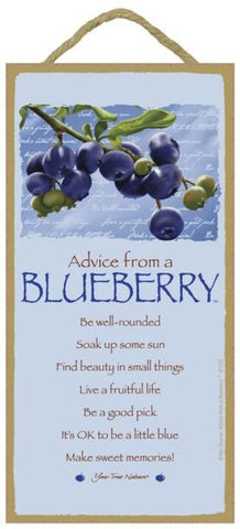 Advice from a Blueberry Hanging Wood Sign