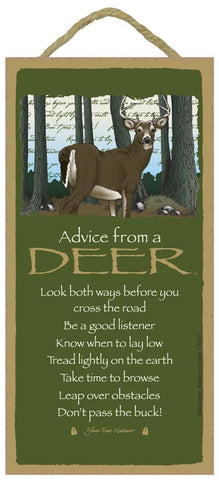 Advice from a Deer Hanging Wood Sign