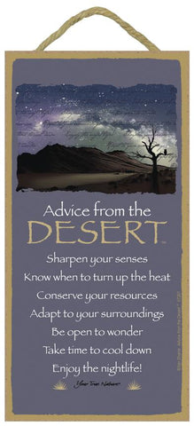 Advice from the Desert Hanging Wood Sign