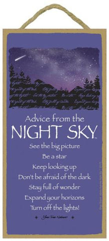 Advice from a Night Sky Hanging Wood Sign