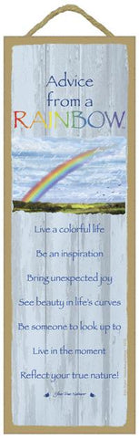 Advice from a Rainbow Hanging Wood Sign