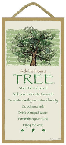 Advice from a Tree Hanging Wood Sign