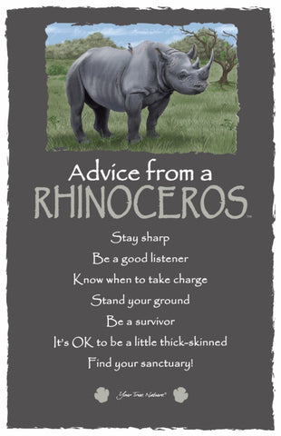 Advice from a Rhinoceros Frameable Art Postcard